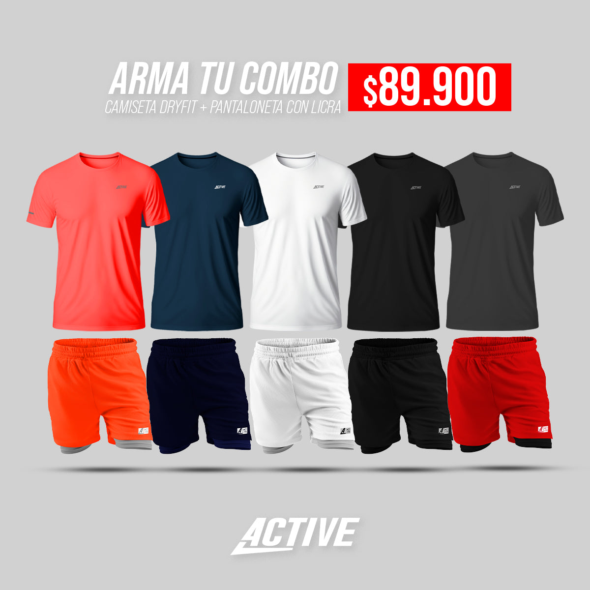 COMBO Camiseta Dryfit + Pantaloneta con Licra