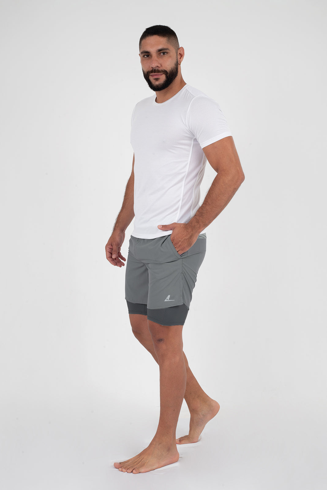 Pantaloneta con Licra Gris