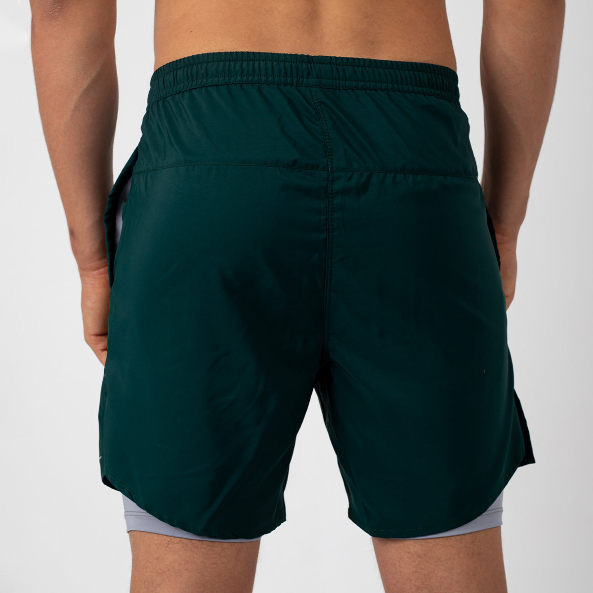 Pantaloneta con Licra Verde Oscuro