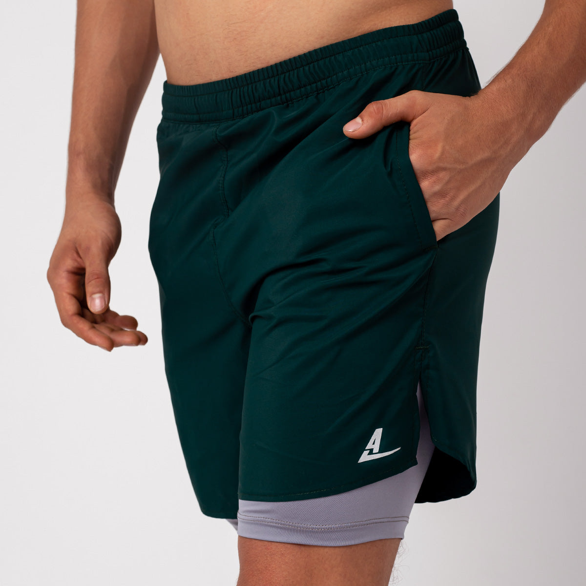 Pantaloneta con Licra Verde Oscuro